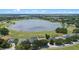 Aerial view of houses near the lake at 16729 Tall Grass Ln, Clermont, FL 34711
