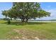 Expansive backyard featuring mature trees and a serene view of the lake at 16729 Tall Grass Ln, Clermont, FL 34711
