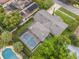 Overhead view of property showcasing a pool, backyard, and well-maintained landscaping at 3902 Brandeis Ave, Orlando, FL 32839