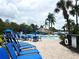 Community pool area featuring lounge chairs, tables, and palm trees for a resort-style experience at 515 Rum Run # 33515, Davenport, FL 33897