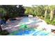 Aerial view of the splashpad with various water features and lounge chairs for relaxing at 515 Rum Run # 33515, Davenport, FL 33897