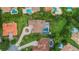 Stunning aerial view of a luxury home with a pool, lush landscaping, and a circular driveway at 6233 Rydal Ct, Windermere, FL 34786