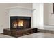 Close-up of a brick fireplace with white mantle and tile base, perfect for cozy nights at 963 Beach Breeze Dr, Orlando, FL 32835