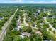 High aerial view showcases a neighborhood dotted with houses, green spaces, and winding roads in a suburban landscape at 107 Laurel Oak Dr, Longwood, FL 32779