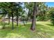 Lush backyard featuring mature trees, a well-maintained lawn, and an inviting screened-in pool at 107 Laurel Oak Dr, Longwood, FL 32779