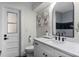 Bright bathroom with white cabinets, modern fixtures, and stylish decor creates a serene atmosphere at 107 Laurel Oak Dr, Longwood, FL 32779
