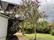 A backyard oasis with lush landscaping, mature trees, and a charming pathway to the house at 1292 Nadine Dr, Deltona, FL 32738