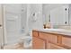 Practical bathroom featuring shower and tub combination and a single vanity at 2343 Caravelle Cir, Kissimmee, FL 34746