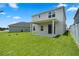 Well-maintained backyard featuring a covered patio and lush green grass surrounded by fencing at 2372 Orchid Dr, Davenport, FL 33837