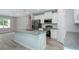 Modern kitchen featuring stainless steel appliances, granite countertops, and white cabinetry at 327 Larch Rd, Ocala, FL 34480