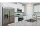 Close-up of kitchen featuring stainless steel appliances and granite countertops at 327 Larch Rd, Ocala, FL 34480