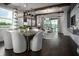 Dining area featuring modern lighting, dining table and large window with a view of the outdoors at 5328 Teirgarten St, St Cloud, FL 34771