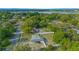 Expansive aerial view of the property showcasing its location, surrounded by lush greenery and neighborhood streets, and with lake in the background at 624 Cardinal St, Ocoee, FL 34761