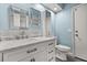 Updated bathroom featuring a vanity with marble countertop and modern fixtures at 126 Duncan Trl, Longwood, FL 32779