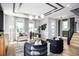 Sophisticated living room featuring modern furniture, stylish decor, and hardwood floors at 1341 Lumpini St, St Cloud, FL 34771