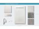 A well-coordinated selection of interior finishes including countertop, cabinet, faucet, and flooring samples at 1356 Lumpini St, St Cloud, FL 34771