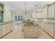 Open-concept kitchen with granite countertops, island with cooktop, and access to the living area at 1542 Islay Ct, Apopka, FL 32712
