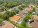 Overhead view of home highlighting the swimming pool, surrounding yards, and neighborhood at 283 Lakay Pl, Longwood, FL 32779