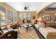 Bright living room features large windows, neutral colors, and comfortable seating with wood floors and decorative area rug at 3551 Statham Dr, Apopka, FL 32712