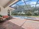 Relaxing backyard pool with a screened-in patio, perfect for outdoor enjoyment at 8531 Cypress Hollow Ct, Sanford, FL 32771