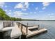 Community dock providing convenient water access, with a swim ladder for enjoying a refreshing dip in the lake at 13427 Blue Heron Beach Dr # 404, Orlando, FL 32821