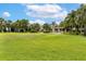 Expansive green space with a pergola, benches, and mature palm trees for relaxation and recreation at 1809 Tropical Palms Cir, Kissimmee, FL 34747