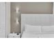 Inviting bedroom with a plush bed and stylish sconce lighting at 4530 Narrative Ln, Kissimmee, FL 34746