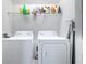 Laundry room equipped with a washer, dryer and shelving at 978 E 10Th St, Apopka, FL 32703
