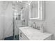 Modern bathroom showcasing glass shower door, marble countertops, and a lighted mirror at 2072 Grandview S Ave, Sanford, FL 32771