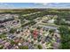 An aerial shot of a residential area with lush greenery, a tranquil lake, and neatly arranged homes, offering a peaceful community vibe at 2933 Birmingham Blvd, Orlando, FL 32829