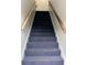 Carpeted staircase with wooden handrails and white walls leading up to an upper level at 3057 Aaron Burr Ave # 2, Winter Park, FL 32792