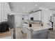 Bright kitchen with white cabinetry, stainless steel appliances, and a center island for meal preparation at 325 Green Ash Ln, Sanford, FL 32771