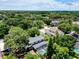 Aerial view of a suburban home with a screened pool and lush green landscaping at 4030 Cool Water Ct, Winter Park, FL 32792