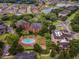 Aerial view of a community featuring a pool, lush landscaping, and well-maintained buildings at 209 Villa Di Este Ter # 205, Lake Mary, FL 32746