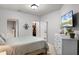Comfortable bedroom showing closet, connected bath and contemporary decor at 209 Villa Di Este Ter # 205, Lake Mary, FL 32746