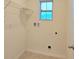 A well-lit laundry area with shelving and utility connections, ready for appliances at 3202 Timber Hawk Cir, Ocoee, FL 34761
