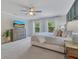 Bright bedroom featuring a ceiling fan, a television, and two windows letting in plenty of natural light at 3226 Helen Ave, Orlando, FL 32804