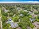 An aerial view of a lush, green neighborhood with mature trees and homes, some featuring private pools at 404 Broadview Ave, Altamonte Springs, FL 32701