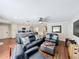 Open floor plan featuring kitchen island, stainless appliances, and living room with leather furniture at 404 Broadview Ave, Altamonte Springs, FL 32701