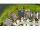 Aerial view of property showcasing the home's lot, landscaping, and water view at 4952 Longmeadow Park St, Orlando, FL 32811