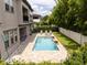 Expansive backyard features a sparkling pool, lounge chairs, and a beautifully designed patio at 682 Canopy Estates Dr, Winter Garden, FL 34787