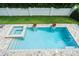 The private pool and spa are surrounded by lush landscaping, creating a serene outdoor retreat at 682 Canopy Estates Dr, Winter Garden, FL 34787