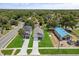 Aerial view of two newly constructed homes with green lawns and ample space, located on a tree-lined street at 817 E Mcdonald Ave, Eustis, FL 32726
