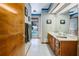 Bathroom vanity with a pool view at 985 Willow Run Ln, Winter Springs, FL 32708