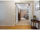Entry view to bedroom with neutral decor and tiled floor at 104 Yorktown Pl, Sanford, FL 32771