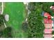 Stunning aerial view of lush golf course and homes with mature trees and pool at 1364 Augusta National Blvd, Winter Springs, FL 32708
