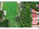Stunning aerial view of lush golf course and homes with mature trees and pool at 1364 Augusta National Blvd, Winter Springs, FL 32708
