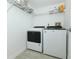 Efficient laundry room with modern washer and dryer units and convenient shelving at 1364 Augusta National Blvd, Winter Springs, FL 32708