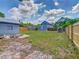 The backyard is spacious with a shed in the corner and a wooden fence surrounding the property at 1504 Indiana Ave, St Cloud, FL 34769