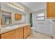 Bathroom featuring a large vanity with ample counter space and a walk-in shower at 172 Clear Lake Cir, Sanford, FL 32773